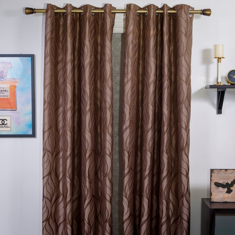 Lepape Single Curtain Rod, 3.5" H x 48" W x 5.25" D, Antique