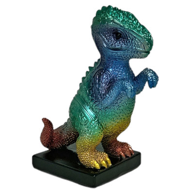 Polyresin Cute Little Dinosaur Dragon Lizard Buddies Colorful Mosaic Freestanding Tabletop Figurine