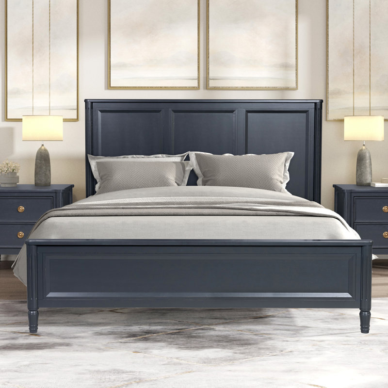 Vinesha Panel Bed, Blue, Queen