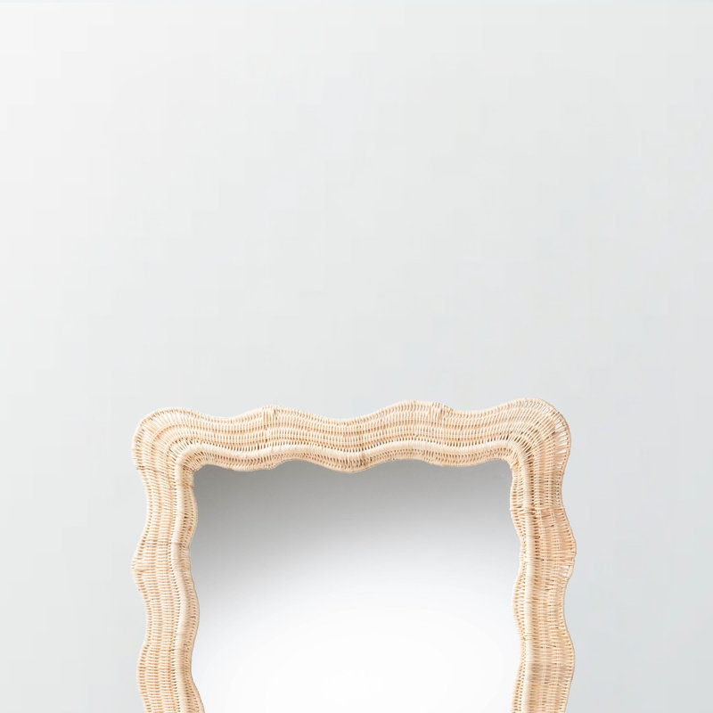 Miroir d'appoint mural en rotin naturel Zoola H 39,11 po x l 27,42 po x P 1,08 po