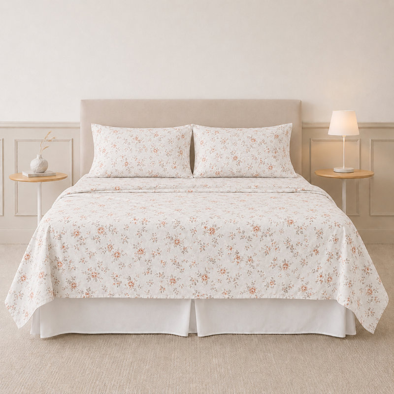 Modern Threads 4-Piece Ultra Soft Microfiber Sheet Set with Deep Pockets in Solids & Prints, Rose Clay