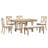 Farmhouse 6-Piece Extendable Dining Table Set – 82" Table with 2 Removable Leaves, Upholstered Chairs & Bench, Natural+Beige Cushion-715003078-715003077-715003083