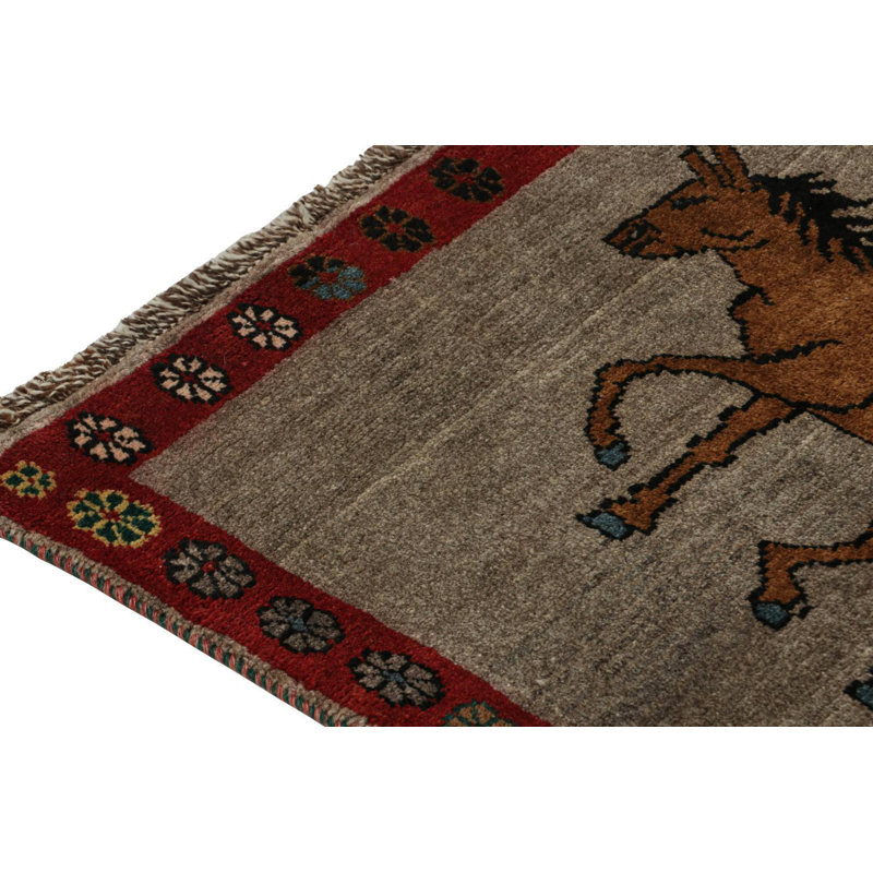 One-of-a-Kind 3'5" x 4'10" Hand Knotted Area Rug