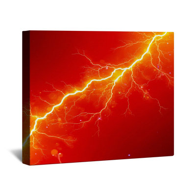 Yellow Lightning Bolt Canvas Gallery Wrap in Many Sizes