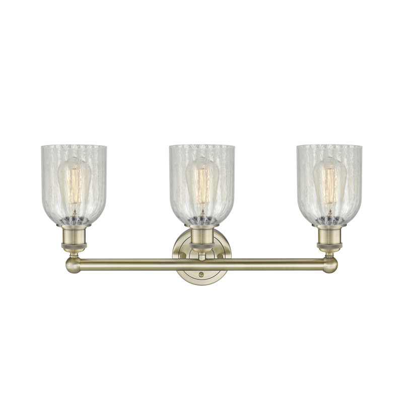 Reiko 3 - Light Dimmable Vanity Light, Mouchette, Antique Brass
