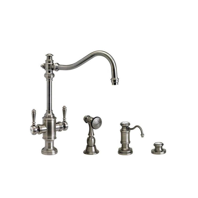 Annapolis Two Handle Kitchen Faucet, Antique Brass