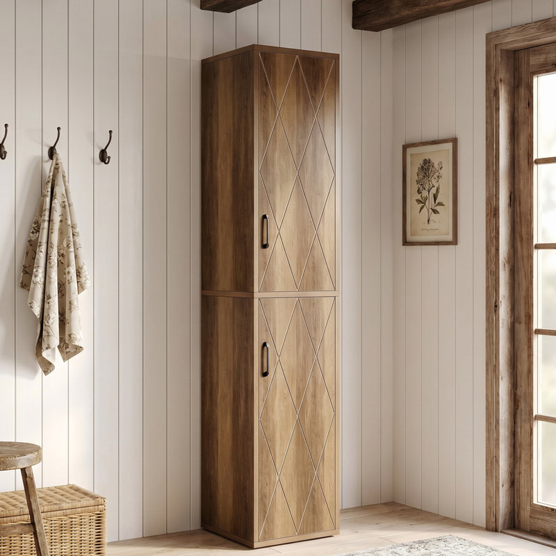 Armoire de cuisine 75 po H Farmhouse avec portes et 6 tablettes