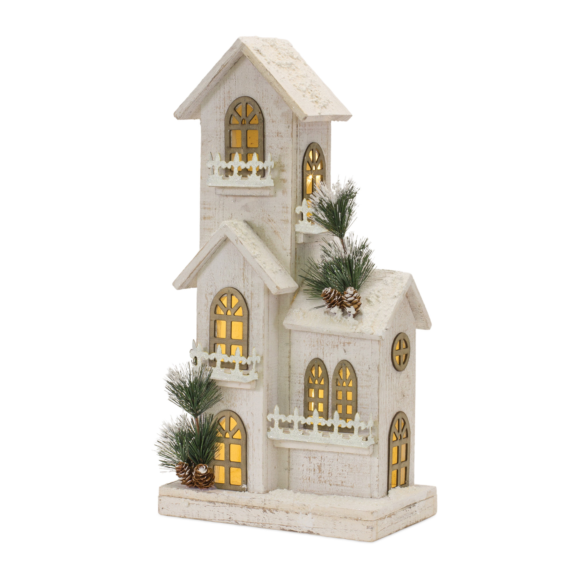 The Holiday Aisle® LED Lighted Winter House Display 21"H | Wayfair