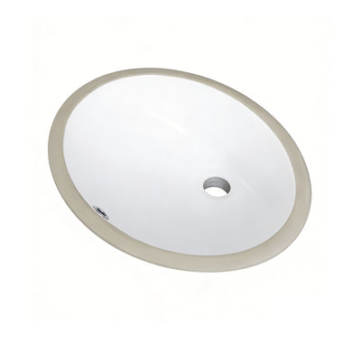 19" White Ceramic Undermount Sink For Bathroom Vanity Countertop
