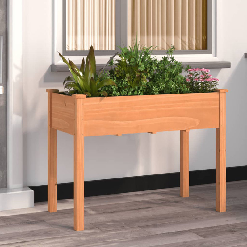 Ludington Wood Planter Box, Brown, 76cm H x 118cm W x 59cm D