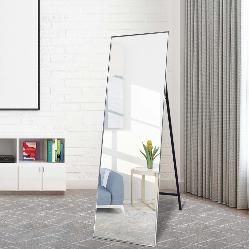 Miroir pleine grandeur en métal, Chrome