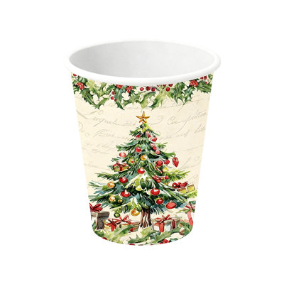 Christmas Themed Tableware Festive Decorative Paper Plates And Paper Cups And Paper Towels