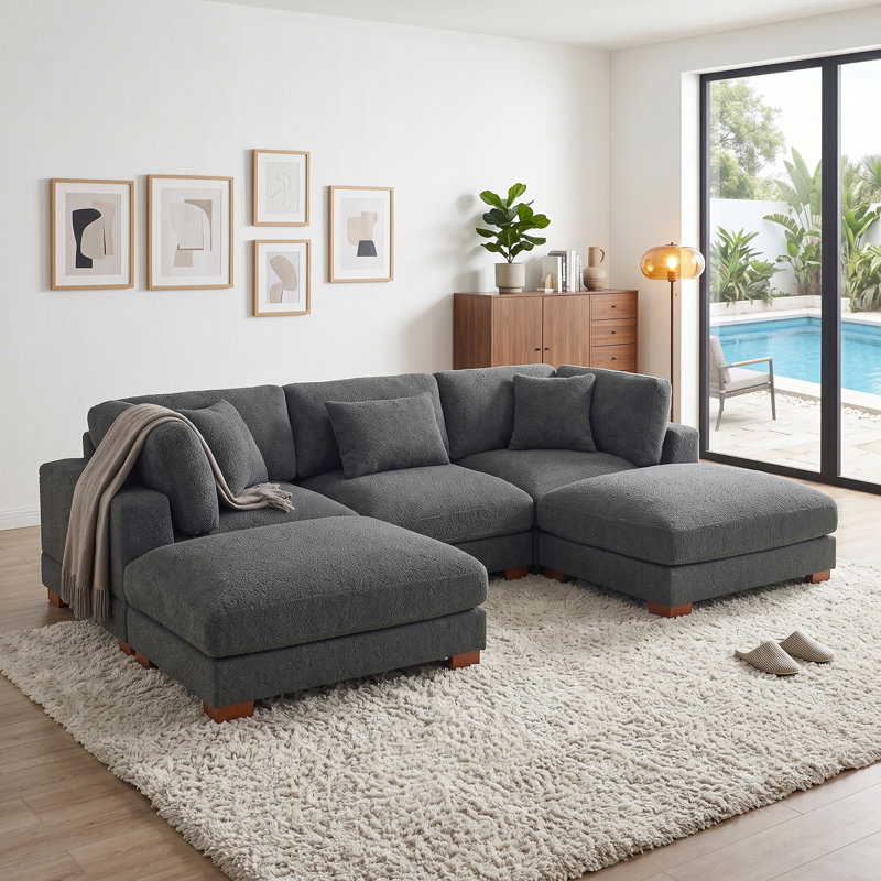 Canapé Luna, Polyester gris