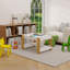 Table de jeu pour enfants 2 en 1 avec 7 compartiments de rangement, compatible avec le bloc de construction Lego, mobilier de jeu d'apprentissage moderne pour activités - blanc