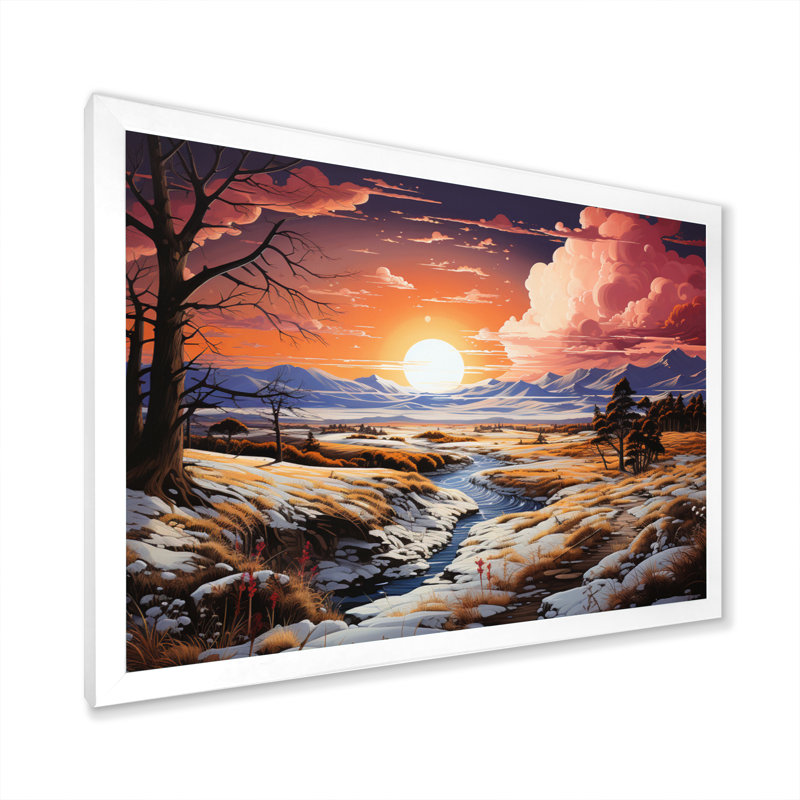 «Sky Celestial Symphony Pastoral», reproduction sur toile, Cadre simple blanc, H 34 po x l 44 po x P 1,5 po
