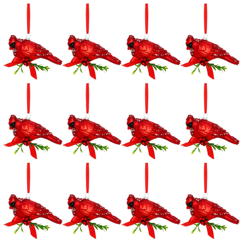 Christmas Cardinal Ornament, 5 X 3 Inches
