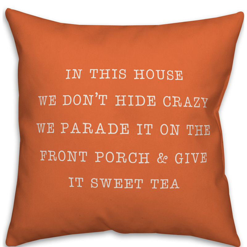  Housse de coussin carré et insert, Orange, 16 po x 16 po