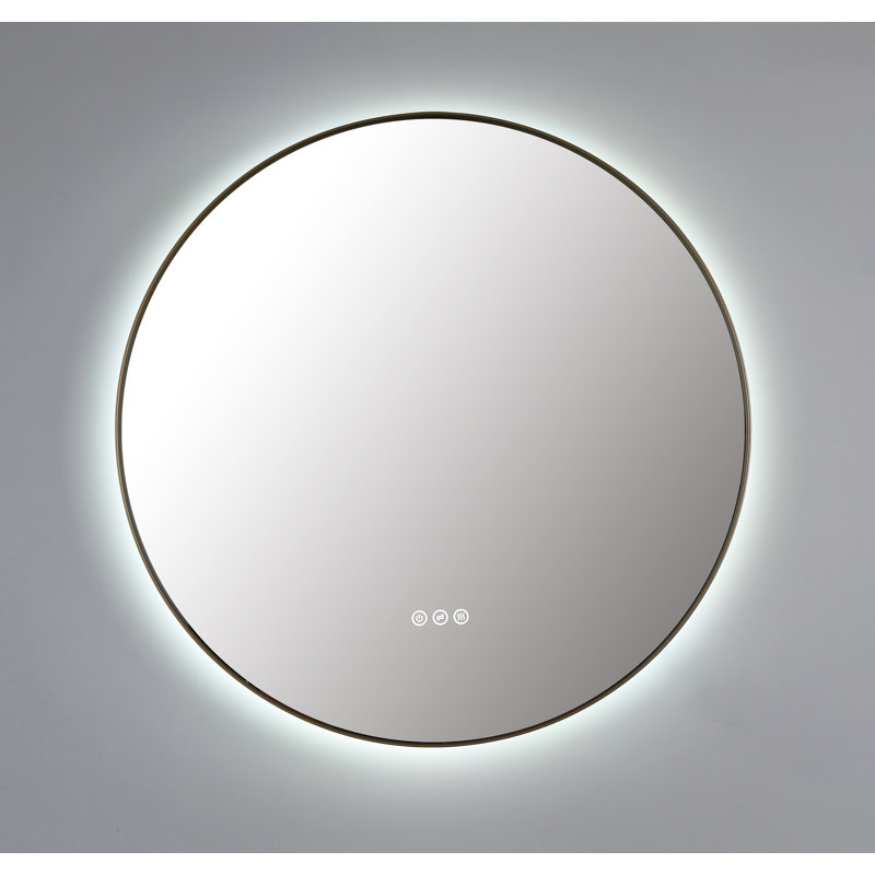 Shell LED Mirror, 29.52" x 29.52", Gold, Round
