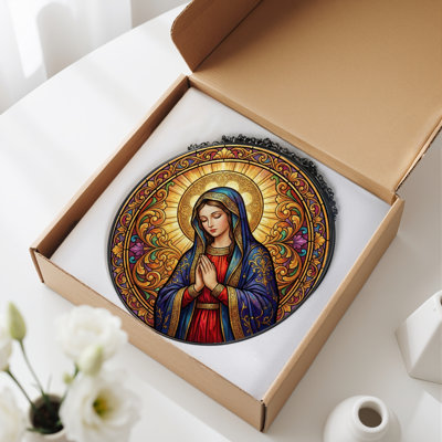 Panneau de vitrail d'art religieuse ， 7,8 H