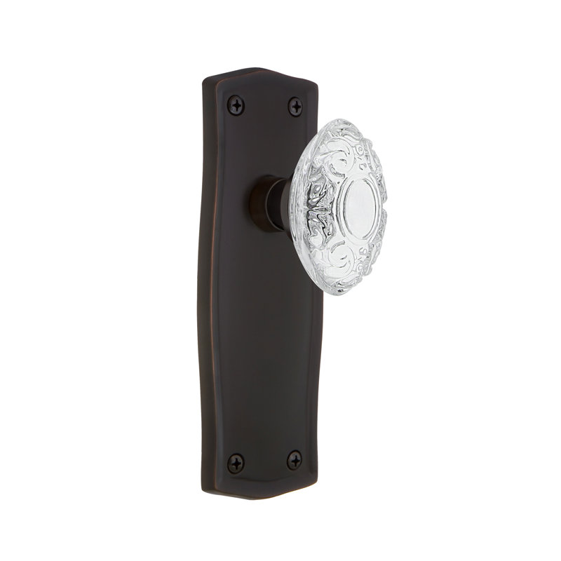 Plaque Prairie avec bouton victorien en cristal, Bronze intemporel