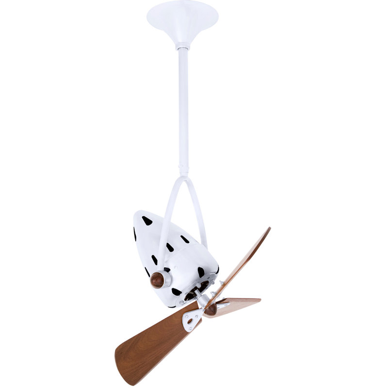 16" Jarold Directional 3 Blade Ceiling Fan, White