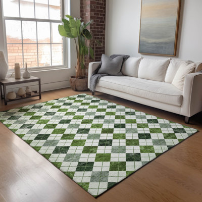 Machine Washable Indoor/Outdoor Kaczor ACN2237 Geometric Rug