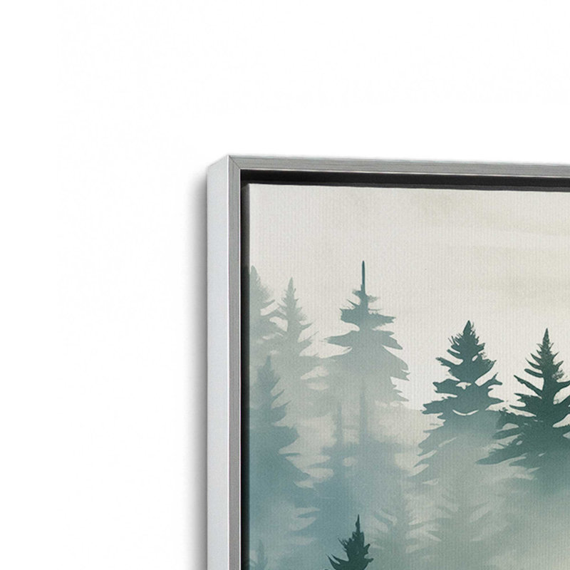 «Forest Mist», reproduction sur toile, H 20,75 po x l 30,75 po x P 1,75 po, Encadrement argenté