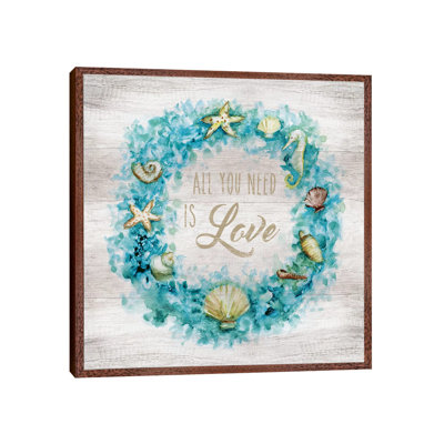 Love Beach Wreath by Nan - Print on Canvas