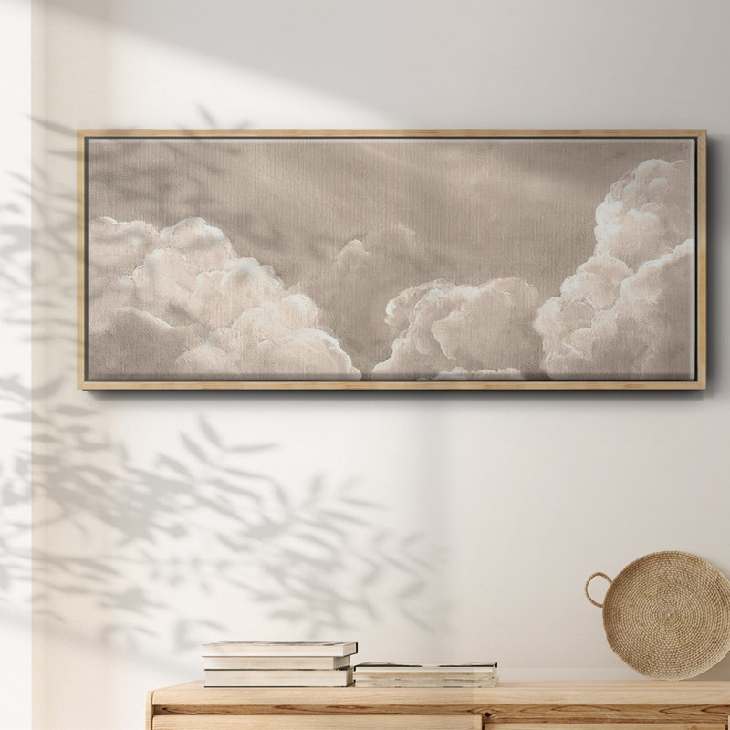 Painted Clouds II, toile encadrée de qualité supérieure - prête à être accrochée, Toile naturelle avec cadre flottant