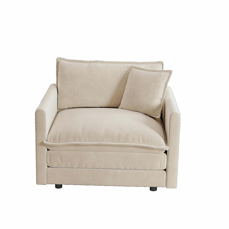 Fauteuil de lecture rembourré Comfy, Beige