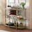 Itasca Metal Wine Bar Stand with 4-Tier Storage, Tempered Glass Wine Rack Table with Glass Holders