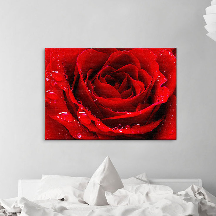 Love Print on Canvas in Red, 100 cm L x 150 cm B x 2 cm T