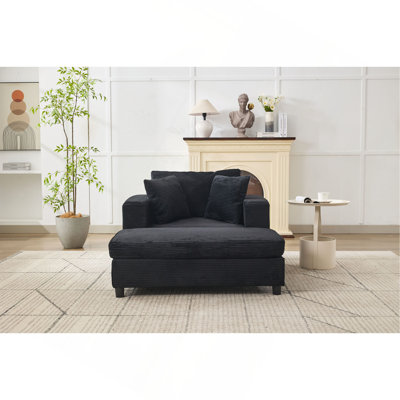 Méridienne avec canapé-lit d'appoint amovible, canapé-lit rembourré avec coussins, fauteuil rembourré à assise profonde moderne pour le salon, la chambre à coucher