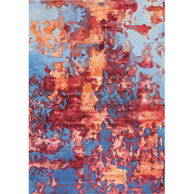 Tapis rouge moderne fait à la main Versailles