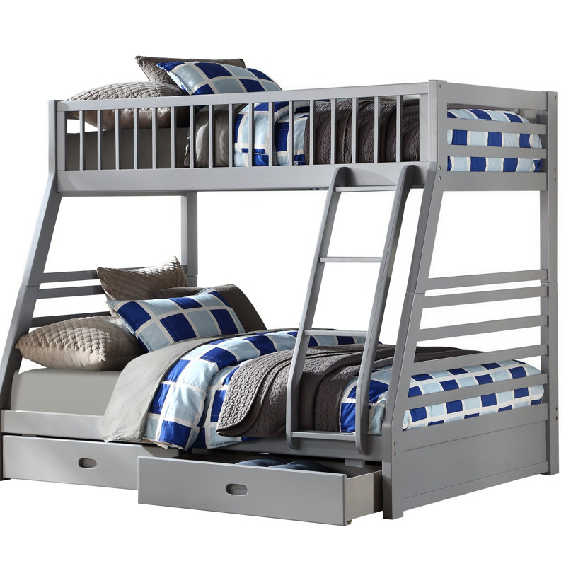 Jason Grey Finish Twin/Full Bunk Bed W/Storage