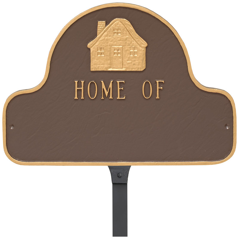 Home of Arch Address Sign Plaque with Lawn Stakes, Yes