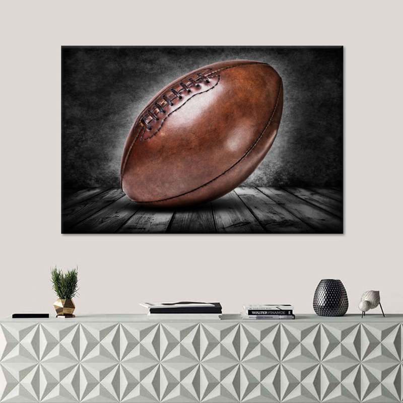 Football rétro grunge, H 8 po x l 12 po x P 1 po