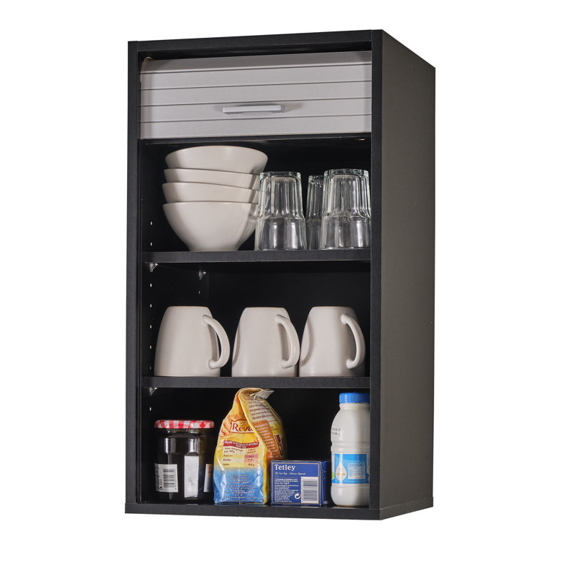 Atakan 72cm Kitchen Pantry, Black/Aluminum