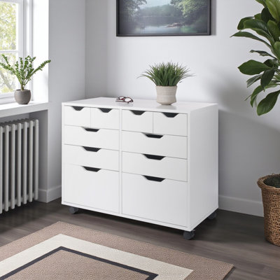 Holthaus Bins & Drawers Multi-Storage Wide Mobile Cabinet by Latitude Run