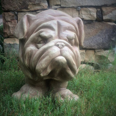 Muggly's Bulldog Mascot Animal Statue Planter
