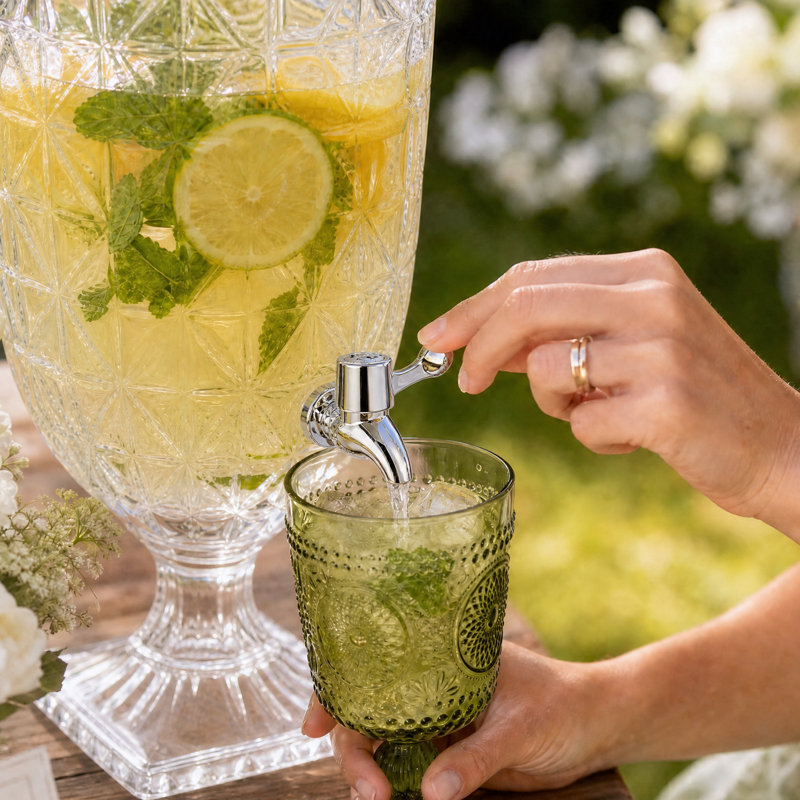 Crystal Glass Beverage Dispenser 169 Oz.