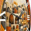 Horloge murale Orange Bridge-93396166