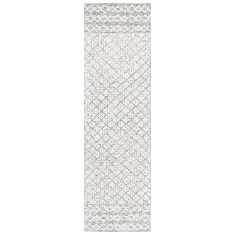 Abstract 203 Area Rug In Grey / Ivory, Runner 2'3" x 8'