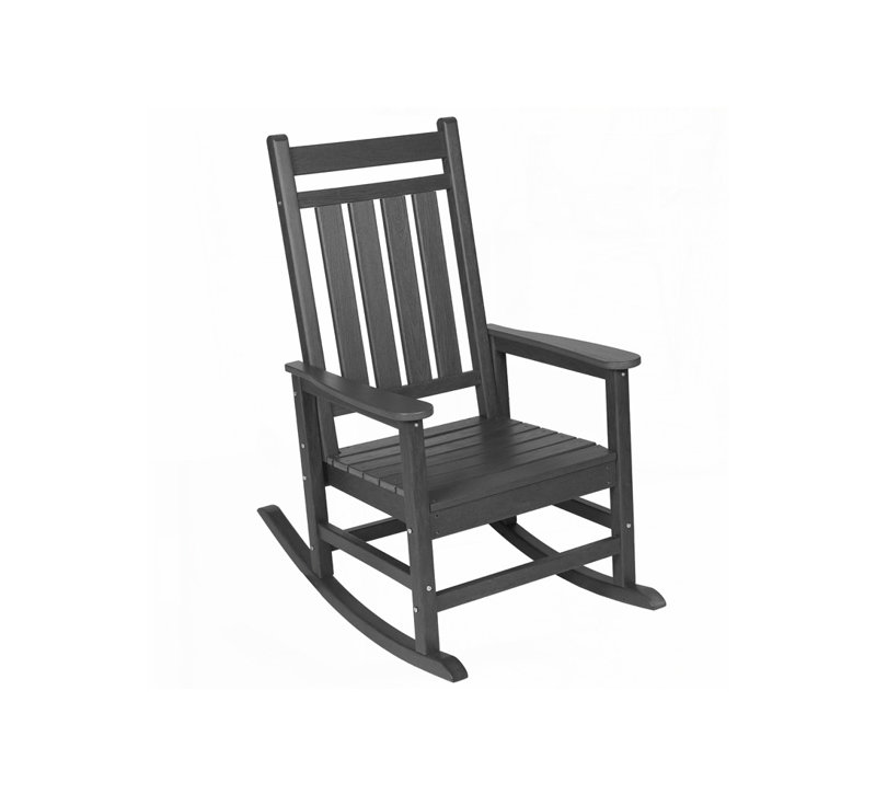 Chaises berçantes d'extérieur pour patio, Gris