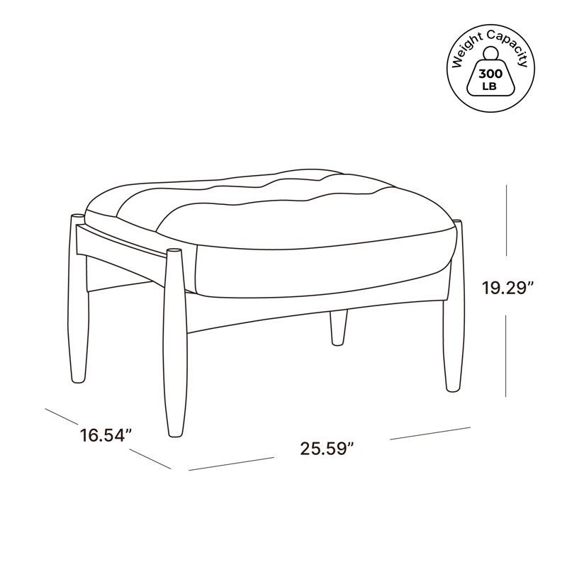 Tabouret rembourré Ashford Woodford, Forêt douce
