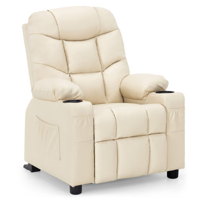 Goggans Kids Recliner with Anti-Tilt, Cup Holder by Isabelle & Max