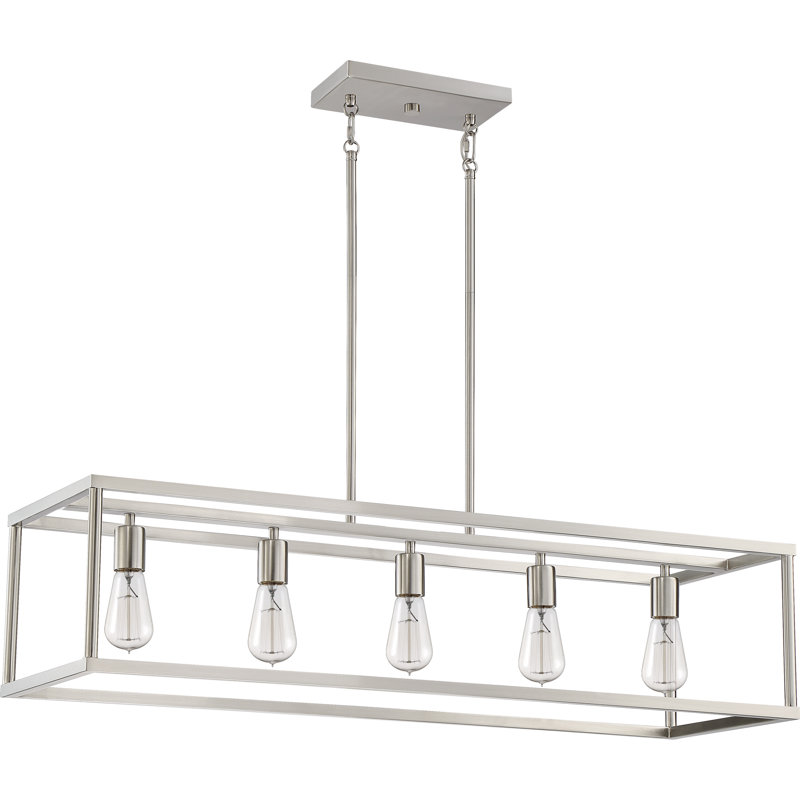 New Harbor 5-Light Brushed Nickel Island Light