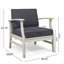 Fauteuil club confortable en bois d'acacia avec coussin résistant à l'eau pour la détente-774008583-774008576