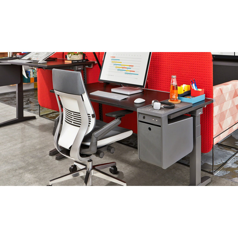 Steelcase Gesture Task Chair, Oatmeal, Dark, Carpet