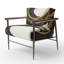 Fauteuil rembourré moderne, noir, argent et or-688716324
